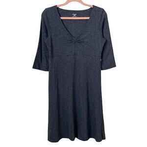 Horny Toad Dress Womens Small‎ Blue Rosalinda Mini Ruched Tencel Organic Cotton